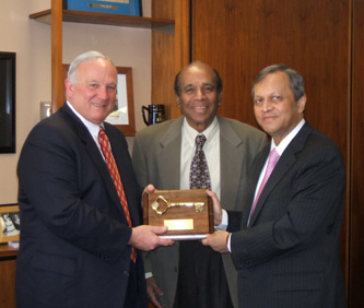 Indian Ambassador Sen with Major Sanders and Dr. Madhavan